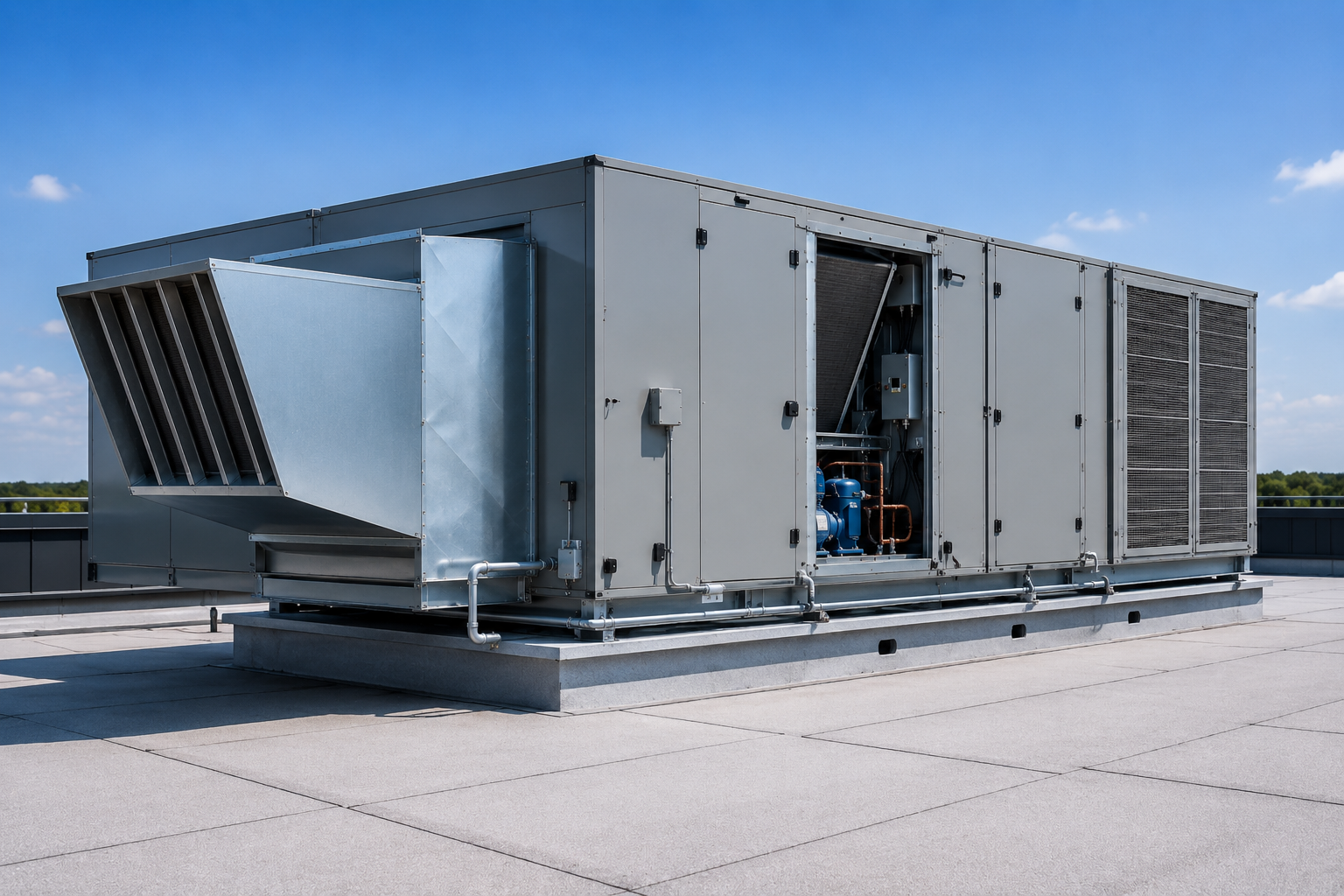 Commercial HVAC rooftop unit and cooling equipment